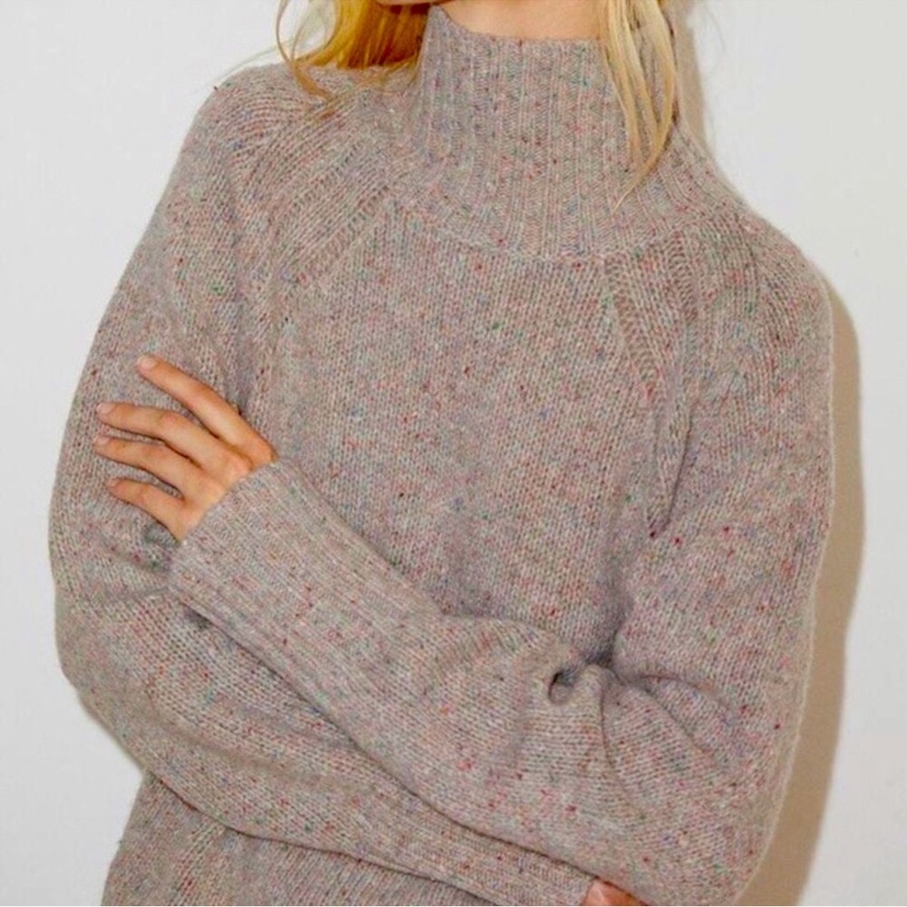 Knit by MARLENE BIRGER Vanesa ribbed multi shades woven sweater